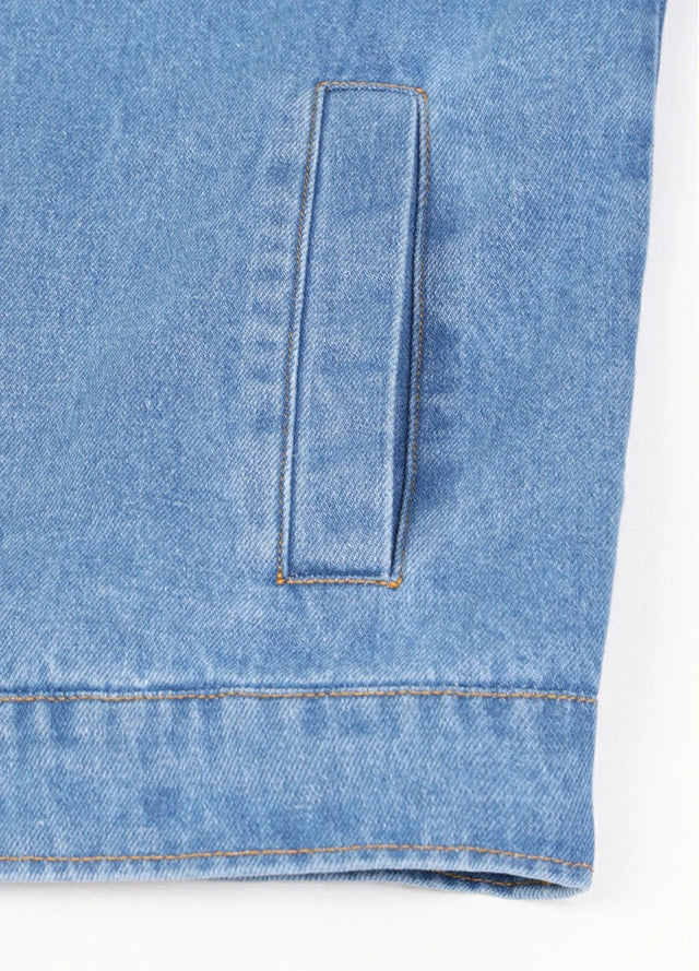 Women's Snap Button Denim Flannel Lined Jacket