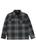 Jungen und Mädchen Sherpa-gefütterte Hemdjacke mit Druckknöpfen, kariert, Flanell-Shacket