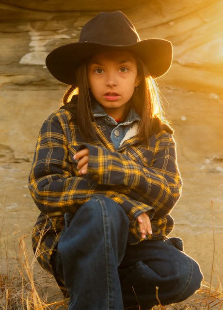 Kids Boys and Girls Fleece-Lined Snap Flannel Shirt,Hooded Plaid Jacket