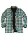 Men's Warm Sherpa Fleece Lined Full Zip Up Plaid Flannel Shirt Jacket