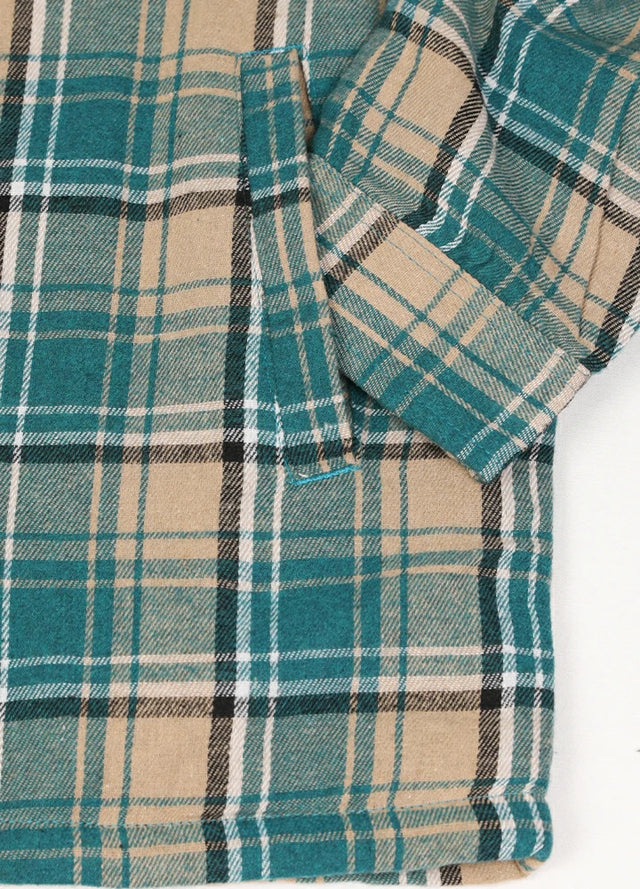 Men's Warm Sherpa Fleece Lined Full Zip Up Plaid Flannel Shirt Jacket