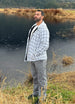 Men's Hooded Flannel Shirt Jacket,Snap Front,Sherpa-Lined Plaid