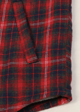 Women's Sherpa-Lined Snap Button Flannel Jacket with Fleece Hood