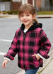 Kids Sherpa-Lined Zip Up Flannel Shirt,Hooded Plaid