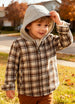 Toddler Boys and Girls Sherpa-Lined Full Zip Hooded Plaid Flannel Shirt