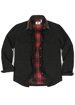 Men's Workwear Inspired Flannel Lined Utility Shacket, 8.3 oz