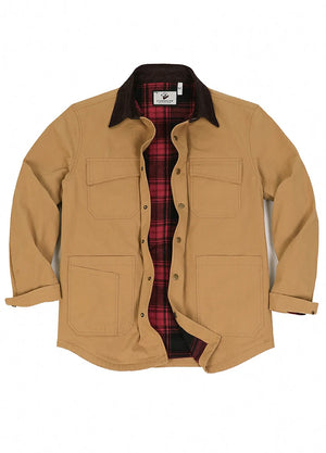 Men's Workwear Inspired Flannel Lined Utility Shacket, 8.3 oz