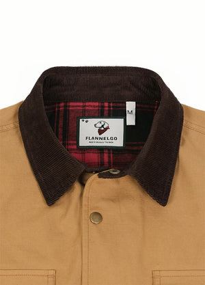 Men's Workwear Inspired Flannel Lined Utility Shacket, 8.3 oz