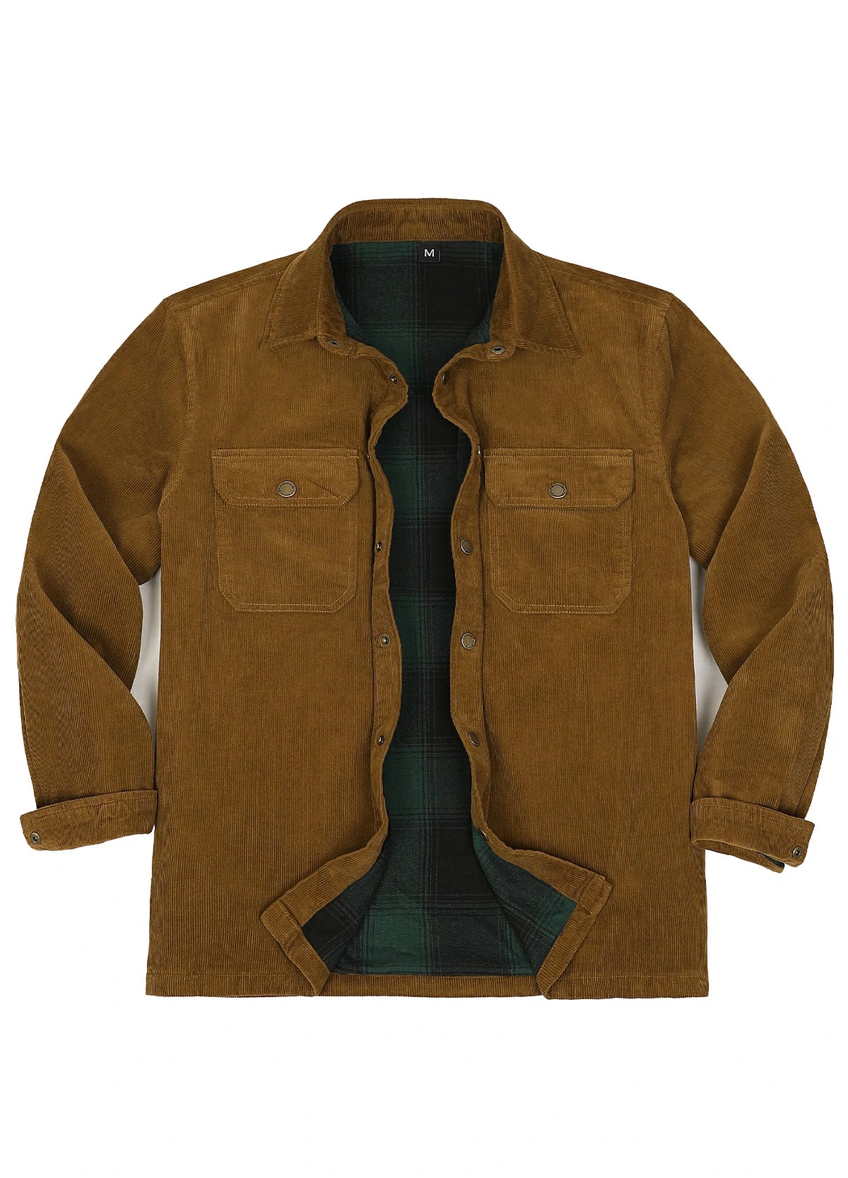 Men's Corduroy Flannel Lined Shirt Jacket,Utility Shacket