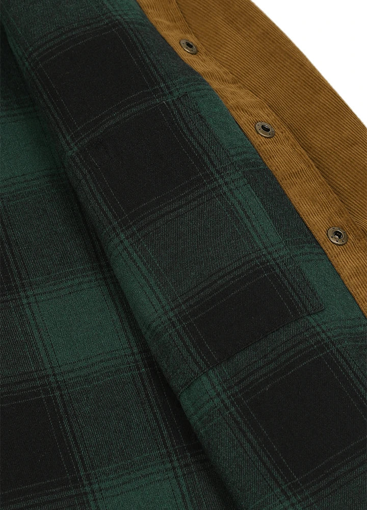 Men's Corduroy Flannel Lined Shirt Jacket,Utility Shacket