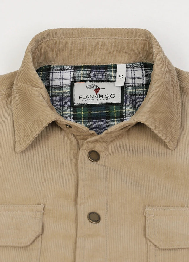Men's Corduroy Flannel Lined Shirt Jacket,Utility Shacket