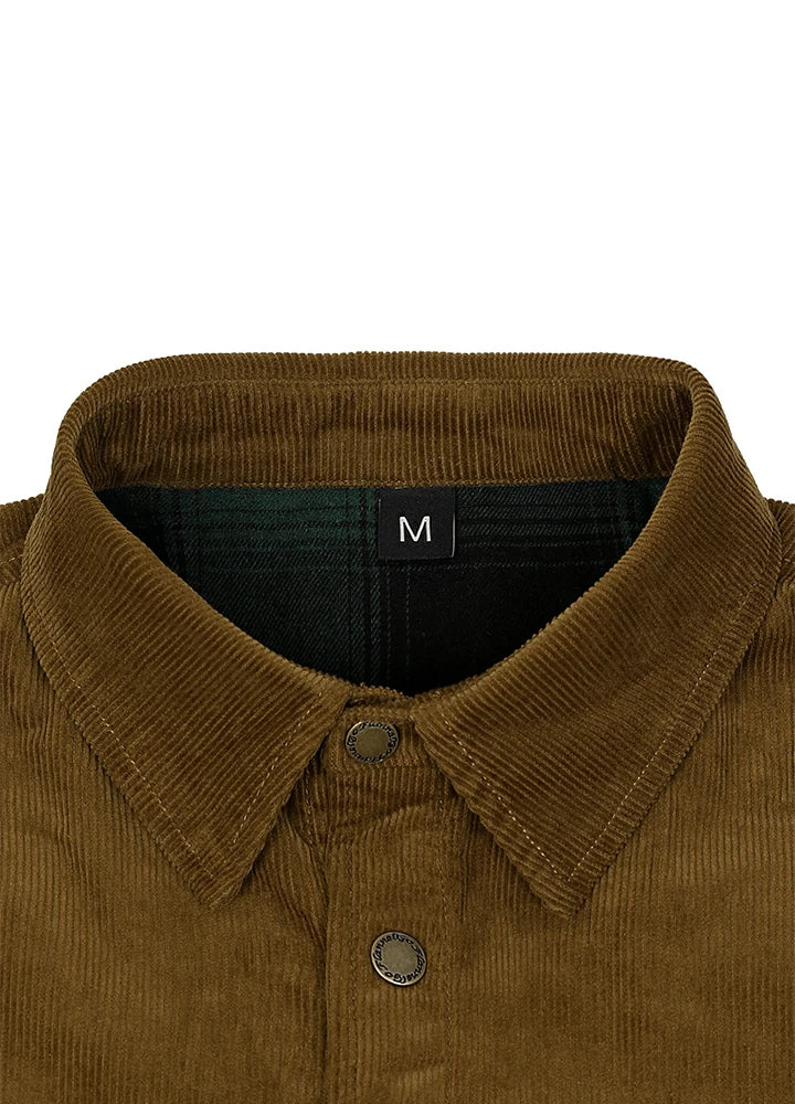 Men's Corduroy Flannel Lined Shirt Jacket,Utility Shacket