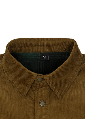 Men's Corduroy Flannel Lined Shirt Jacket,Utility Shacket