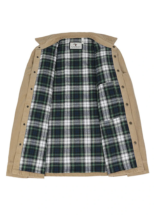 Men's Corduroy Flannel Lined Shirt Jacket,Utility Shacket