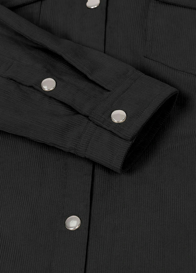 Women's Boyfriend Fit Flannel-Lined Long-Sleeve Corduroy Shirt Jacket