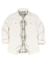 Women's Boyfriend Fit Flannel-Lined Long-Sleeve Corduroy Shirt Jacket