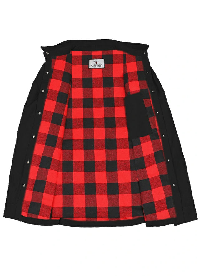 Women's Boyfriend Fit Flannel-Lined Long-Sleeve Corduroy Shirt Jacket