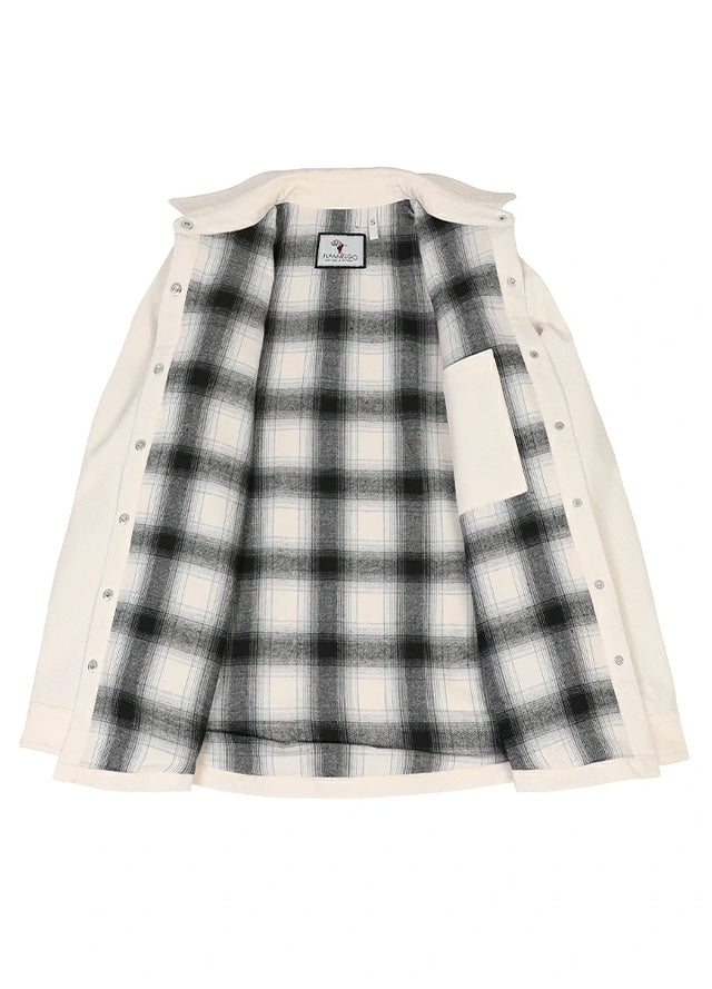 Women's Boyfriend Fit Flannel-Lined Long-Sleeve Corduroy Shirt Jacket