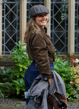 Langarm-Hemdjacke aus Cord im Boyfriend-Fit mit Flanellfutter für Damen 