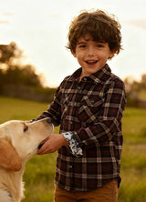 Kids Wildlife Adventure Flannel Plaid Shirt