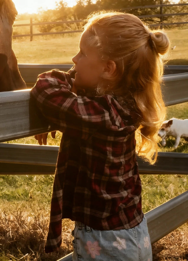 Kids Wildlife Adventure Flannel Plaid Shirt