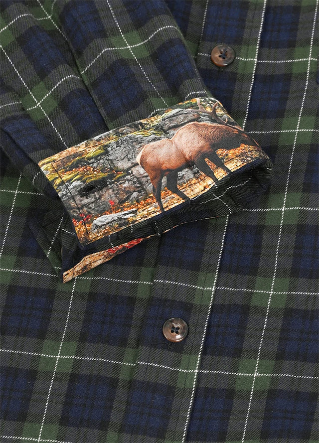 Men's Wildlife Adventure Flannel Plaid Shirt