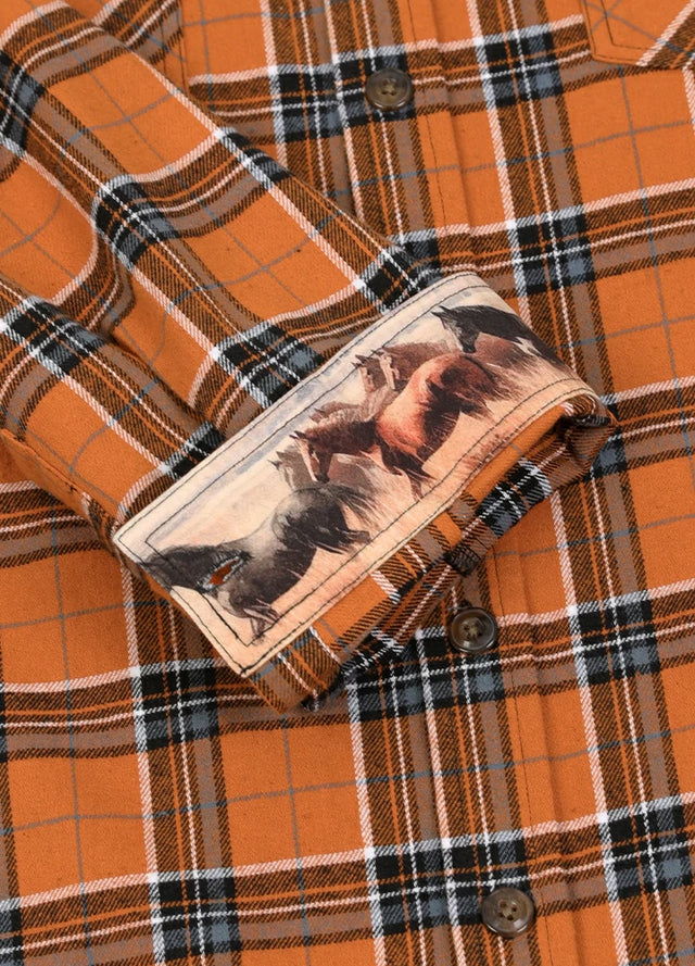 Men's Wildlife Adventure Flannel Plaid Shirt