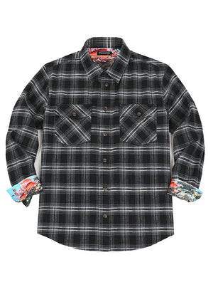 Men's Wildlife Adventure Flannel Plaid Shirt