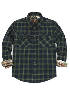 Men's Wildlife Adventure Flannel Plaid Shirt