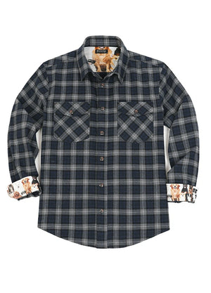 Men's Wildlife Adventure Flannel Plaid Shirt