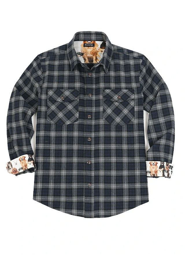 Men's Wildlife Adventure Flannel Plaid Shirt