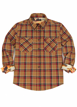 Men's Wildlife Adventure Flannel Plaid Shirt