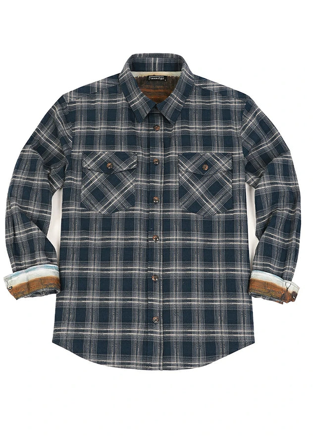 Men's Wildlife Adventure Flannel Plaid Shirt