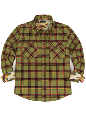 Men's Wildlife Adventure Flannel Plaid Shirt