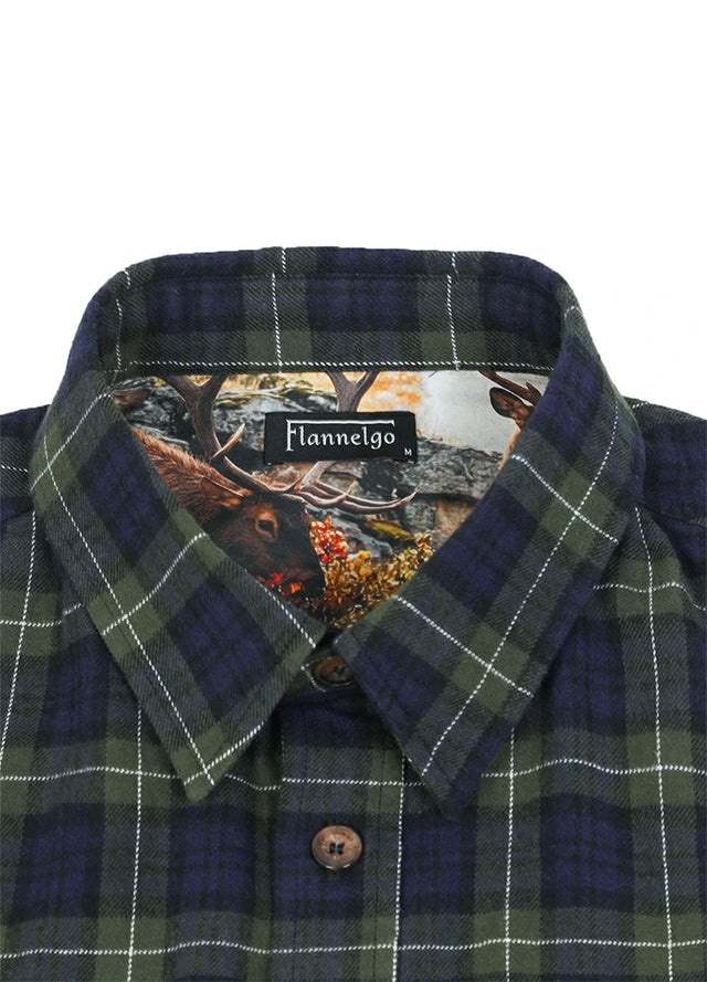 Men's Wildlife Adventure Flannel Plaid Shirt