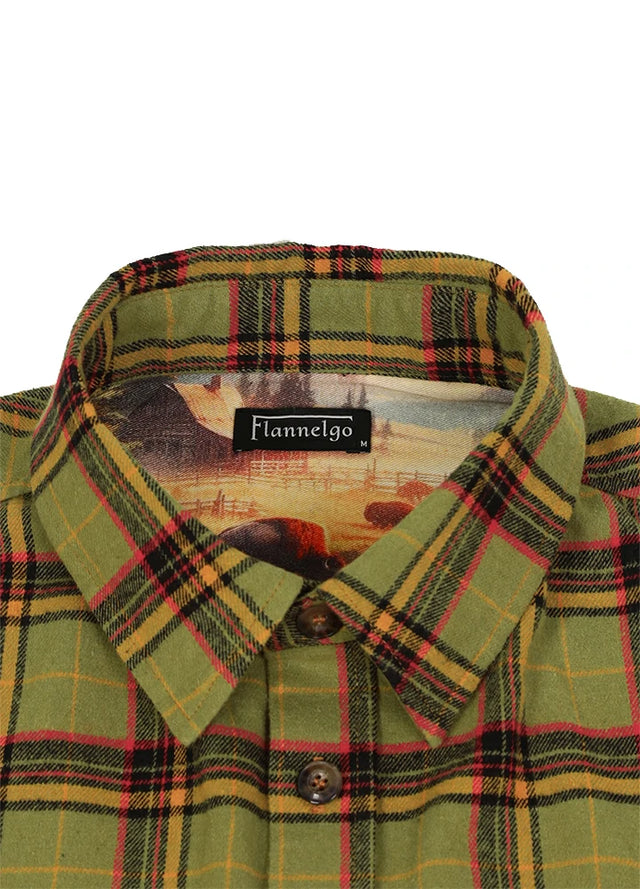 Men's Wildlife Adventure Flannel Plaid Shirt