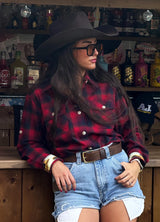 Women's Wildlife Adventure Flannel Plaid Shirt