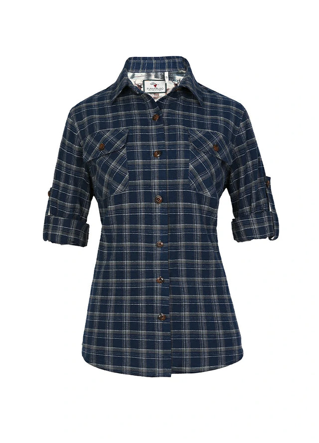 Women's Wildlife Adventure Flannel Plaid Shirt