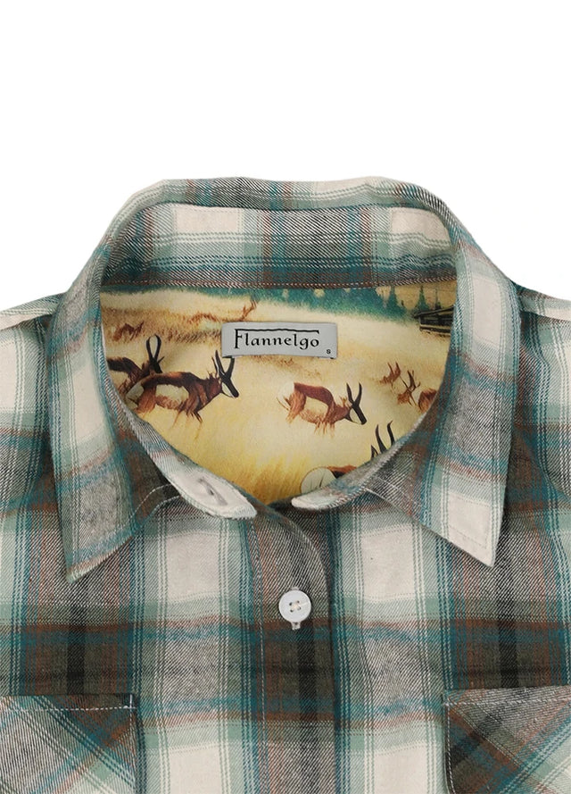 Women's Wildlife Adventure Flannel Plaid Shirt