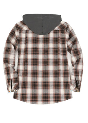 Women's Wildlife Adventure Flannel Plaid Hooded Shirt