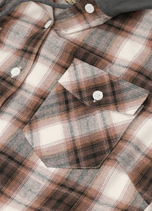 Women's Wildlife Adventure Flannel Plaid Hooded Shirt
