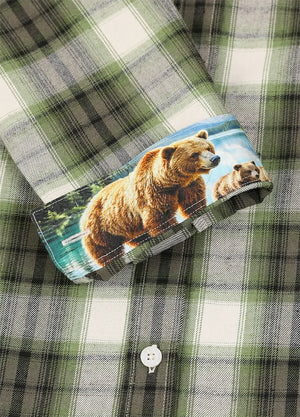 Women's Wildlife Adventure Flannel Plaid Hooded Shirt