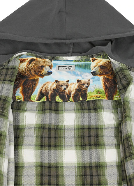 Women's Wildlife Adventure Flannel Plaid Hooded Shirt
