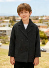 Boy's Quilted Lined Double Breasted Wool Peacoat