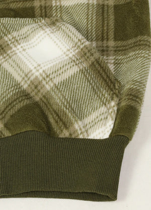 Kids light green jacket ribbed hem with elasticity and kangaroo-style pocket detail