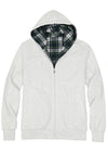 Women's Zip-Up Reversible Plaid Hooded Sweatshirt