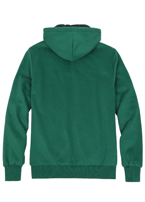 Women's Zip-Up Reversible Plaid Hooded Sweatshirt