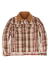 Front view of the khaki brown men's cozy fleece lined shacket