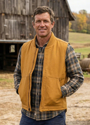 Men's Arctic Quilt Lined Washed Rugged Duck Canvas Vest