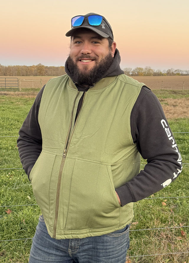 Men's Arctic Quilt Lined Washed Rugged Duck Canvas Vest